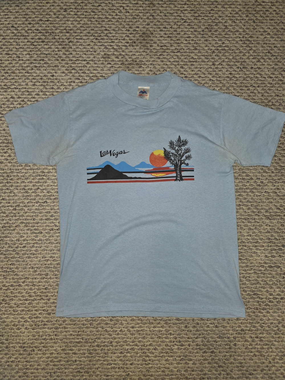 1980s Las Vegas Sunset Graphic Tee - Sky Blue